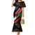 Tajikistan Marco Polo Sheep Mermaid Dress with Black Red Green Tribal Flag Pattern