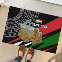 Tajikistan Marco Polo Sheep Rubber Doormat with Black Red Green Tribal Flag Pattern