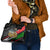Tajikistan Marco Polo Sheep Shoulder Handbag with Black Red Green Tribal Flag Pattern
