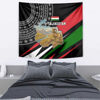 Tajikistan Marco Polo Sheep Tapestry with Black Red Green Tribal Flag Pattern