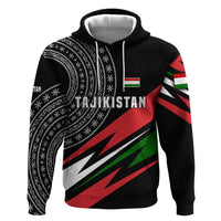 Tajikistan Marco Polo Sheep Zip Hoodie with Black Red Green Tribal Flag Pattern
