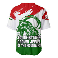 Tajikistan Baseball Jersey Markhor with Red Green White Brushstroke Flag with Mountain Goat Design