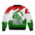 Tajikistan Bomber Jacket Markhor with Red Green White Brushstroke Flag with Mountain Goat Design