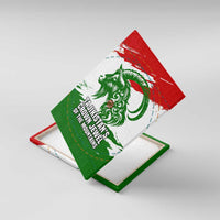 Tajikistan Canvas Wall Art Markhor with Red Green White Brushstroke Flag with Mountain Goat Design