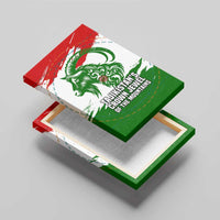 Tajikistan Canvas Wall Art Markhor with Red Green White Brushstroke Flag with Mountain Goat Design