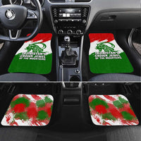 Tajikistan Car Mats Markhor with Red Green White Brushstroke Flag with Mountain Goat Design