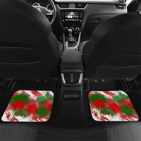 Tajikistan Car Mats Markhor with Red Green White Brushstroke Flag with Mountain Goat Design
