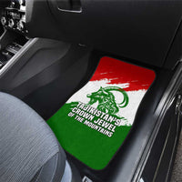 Tajikistan Car Mats Markhor with Red Green White Brushstroke Flag with Mountain Goat Design
