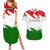 Tajikistan Couples Matching Summer Maxi Dress and Hawaiian Shirt Markhor with Red Green White Brushstroke Flag with Mountain Goat Design