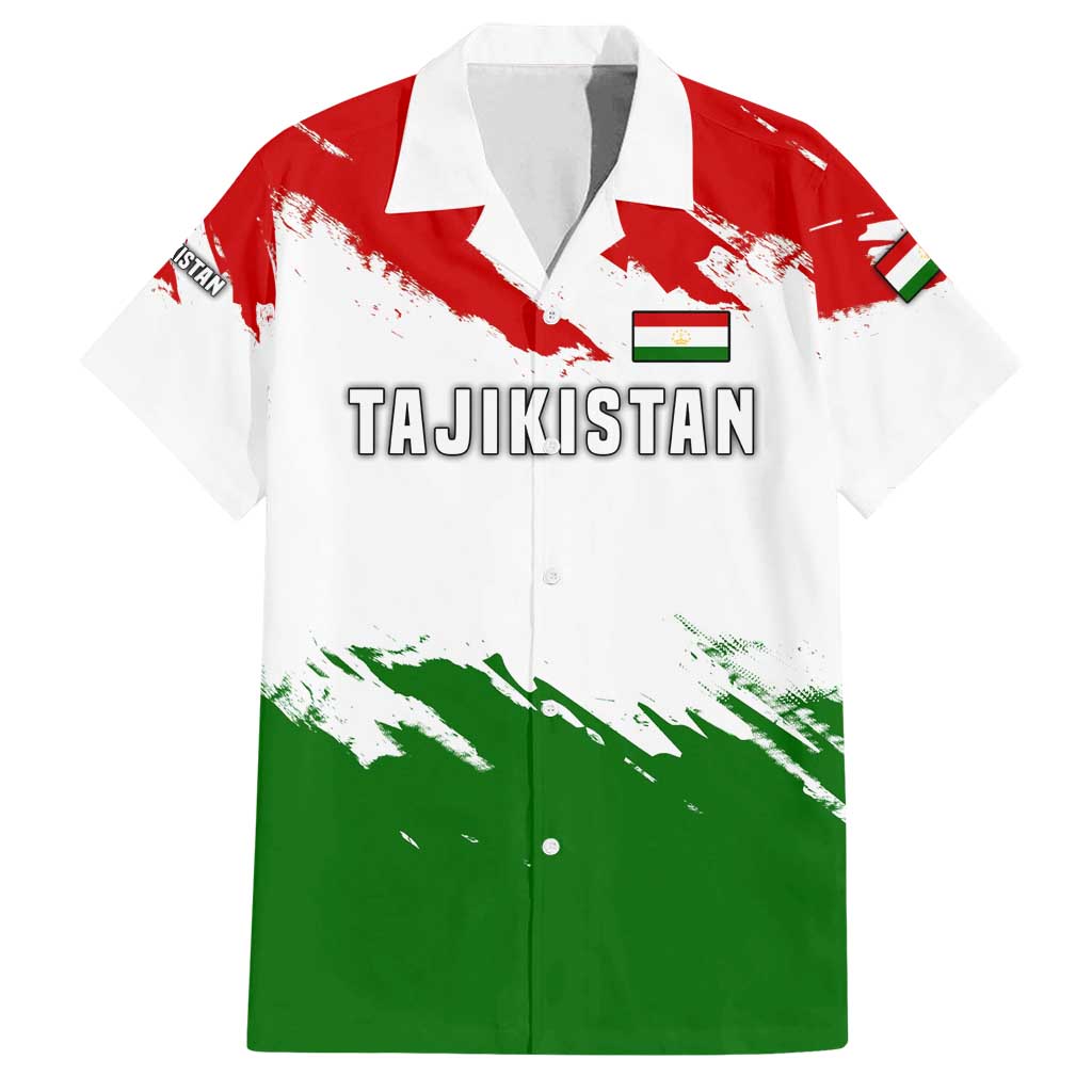 Tajikistan Family Matching Long Sleeve Bodycon Dress and Hawaiian Shirt Markhor with Red Green White Brushstroke Flag with Mountain Goat Design