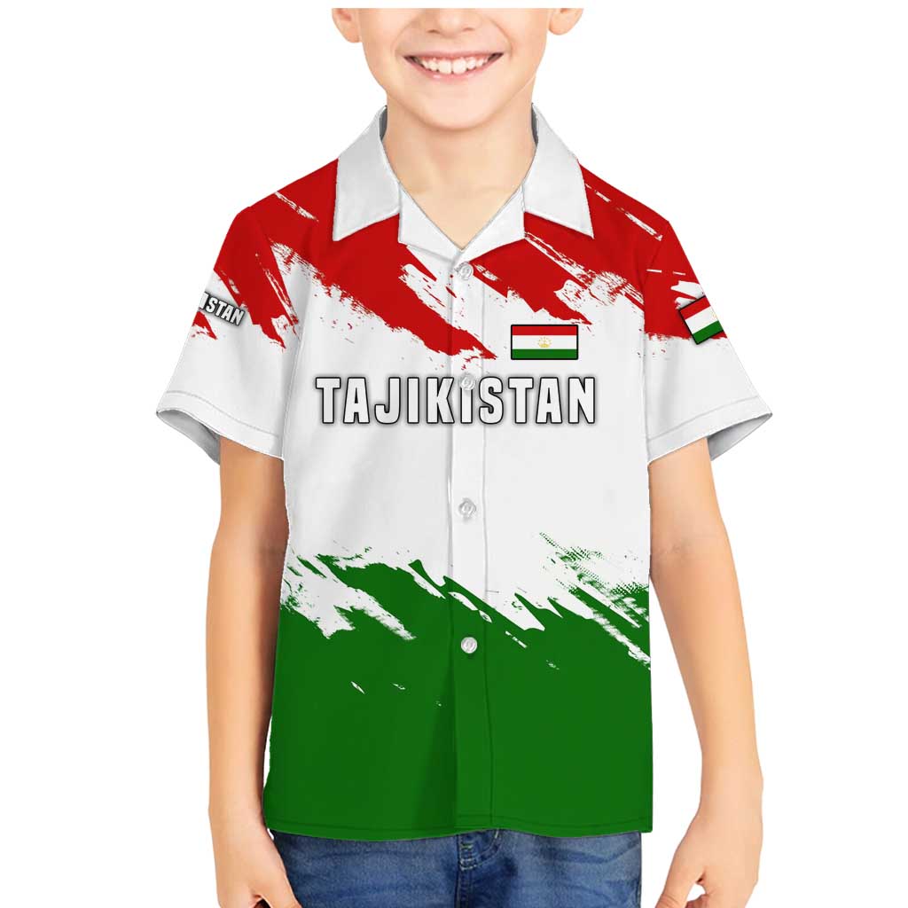 Tajikistan Family Matching Mermaid Dress and Hawaiian Shirt Markhor with Red Green White Brushstroke Flag with Mountain Goat Design