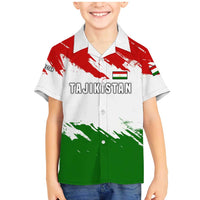 Tajikistan Family Matching Mermaid Dress and Hawaiian Shirt Markhor with Red Green White Brushstroke Flag with Mountain Goat Design