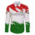 Tajikistan Family Matching Off The Shoulder Long Sleeve Dress and Hawaiian Shirt Markhor with Red Green White Brushstroke Flag with Mountain Goat Design
