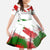 Tajikistan Family Matching Short Sleeve Bodycon Dress and Hawaiian Shirt Markhor with Red Green White Brushstroke Flag with Mountain Goat Design
