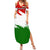 Tajikistan Family Matching Summer Maxi Dress and Hawaiian Shirt Markhor with Red Green White Brushstroke Flag with Mountain Goat Design