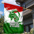 Tajikistan Garden Flag Markhor with Red Green White Brushstroke Flag with Mountain Goat Design