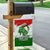 Tajikistan Garden Flag Markhor with Red Green White Brushstroke Flag with Mountain Goat Design