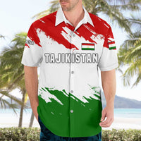 Tajikistan Hawaiian Shirt Markhor with Red Green White Brushstroke Flag with Mountain Goat Design
