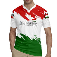 Tajikistan Rugby Jersey Markhor with Red Green White Brushstroke Flag with Mountain Goat Design