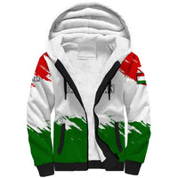 Tajikistan Sherpa Hoodie Markhor with Red Green White Brushstroke Flag with Mountain Goat Design