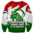 Tajikistan Sweatshirt Markhor with Red Green White Brushstroke Flag with Mountain Goat Design