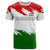 Tajikistan T Shirt Markhor with Red Green White Brushstroke Flag with Mountain Goat Design