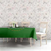 Tajikistan Tablecloth Markhor with Red Green White Brushstroke Flag with Mountain Goat Design