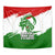 Tajikistan Tapestry Markhor with Red Green White Brushstroke Flag with Mountain Goat Design