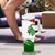 Tajikistan Tumbler With Handle Markhor with Red Green White Brushstroke Flag with Mountain Goat Design
