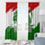 Tajikistan Window Curtain Markhor with Red Green White Brushstroke Flag with Mountain Goat Design