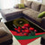Tajikistan Area Rug Tulip with Red Floral Butterfly with Black Gold Folk Pattern