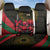 Tajikistan Back Car Seat Cover Tulip with Red Floral Butterfly with Black Gold Folk Pattern