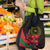 Tajikistan Grocery Bag Tulip with Red Floral Butterfly with Black Gold Folk Pattern