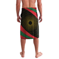 Tajikistan Lavalava Tulip with Red Floral Butterfly with Black Gold Folk Pattern