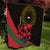 Tajikistan Quilt Tulip with Red Floral Butterfly with Black Gold Folk Pattern