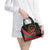 Tajikistan Shoulder Handbag Tulip with Red Floral Butterfly with Black Gold Folk Pattern