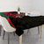 Tajikistan Tablecloth Tulip with Red Floral Butterfly with Black Gold Folk Pattern