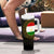 Tajikistan Tumbler With Handle Tulip with Red Floral Butterfly with Black Gold Folk Pattern