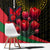 Tajikistan Window Curtain Tulip with Red Floral Butterfly with Black Gold Folk Pattern