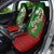 Tajikistan Green Lion Car Seat Cover with Red Folk Pattern with Majestic Script