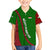 Tajikistan Green Lion Family Matching Off Shoulder Short Dress and Hawaiian Shirt with Red Folk Pattern with Majestic Script