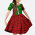 Tajikistan Green Lion Family Matching Tank Maxi Dress and Hawaiian Shirt with Red Folk Pattern with Majestic Script