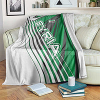 Modern Syria Flag Blanket with Green and Black Diagonal Stripe Design