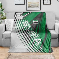 Modern Syria Flag Blanket with Green and Black Diagonal Stripe Design