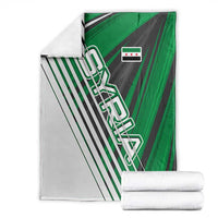 Modern Syria Flag Blanket with Green and Black Diagonal Stripe Design