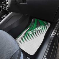 Modern Syria Flag Car Mats with Green and Black Diagonal Stripe Design