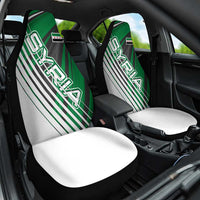 Modern Syria Flag Car Seat Cover with Green and Black Diagonal Stripe Design