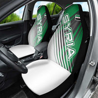 Modern Syria Flag Car Seat Cover with Green and Black Diagonal Stripe Design