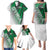 Modern Syria Flag Family Matching Puletasi and Hawaiian Shirt with Green and Black Diagonal Stripe Design