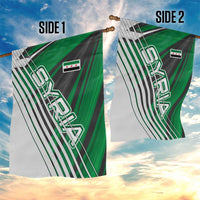Modern Syria Flag Garden Flag with Green and Black Diagonal Stripe Design
